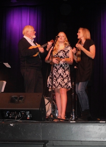Chalmers Doane with granddaughter Rosie and daughter Melanie Doane during the Saturday evening concert.