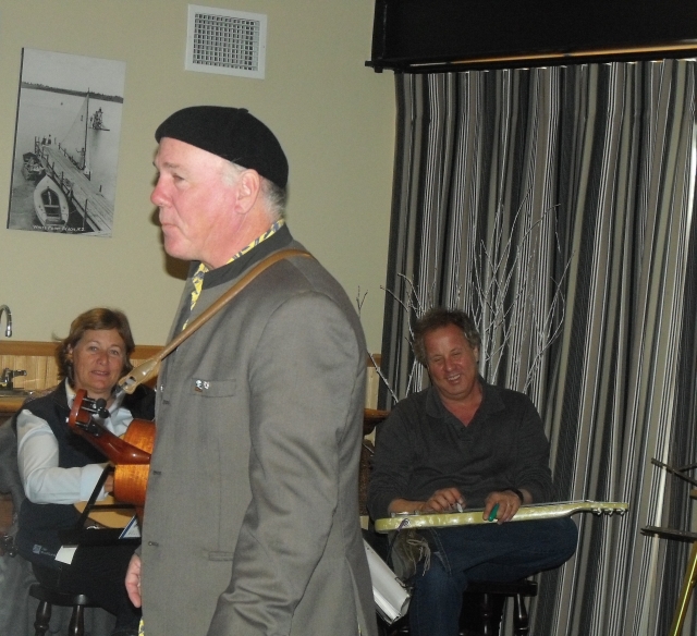 Jim DVille during his Hank and Buck by Ear workshop with Gerald Ross playing steel guitar